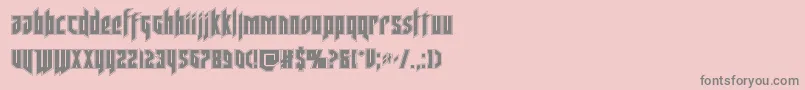 フォントdeathsheadacad – ピンクの背景に灰色の文字