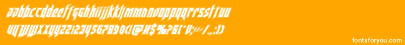 フォントdeathsheadacadital – オレンジの背景に白い文字