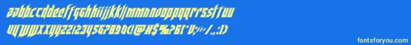 deathsheadacadital Font – Yellow Fonts on Blue Background