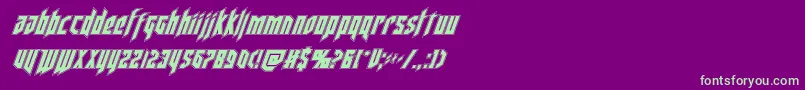 deathsheadacadital Font – Green Fonts on Purple Background