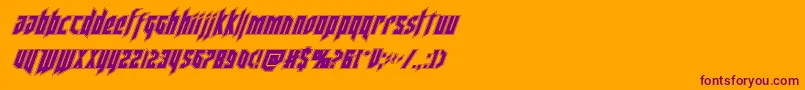 フォントdeathsheadacadital – オレンジの背景に紫のフォント