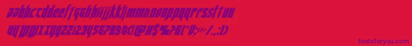 deathsheadacadital Font – Purple Fonts on Red Background