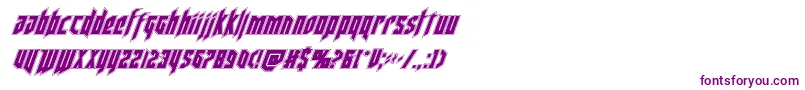 フォントdeathsheadacadital – 白い背景に紫のフォント