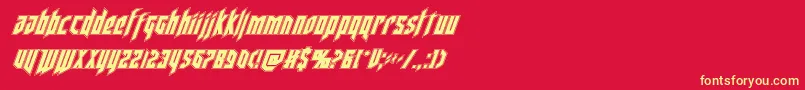 deathsheadacadital-fontti – keltaiset fontit punaisella taustalla