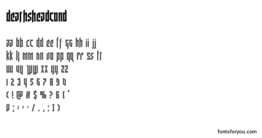 Schriftart Deathsheadcond – Alphabet, Zahlen, spezielle Symbole