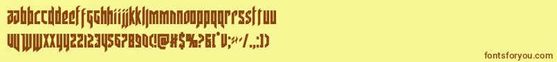 deathsheadcond Font – Brown Fonts on Yellow Background