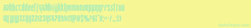 deathsheadcond Font – Green Fonts on Yellow Background