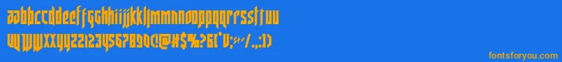 deathsheadcond Font – Orange Fonts on Blue Background