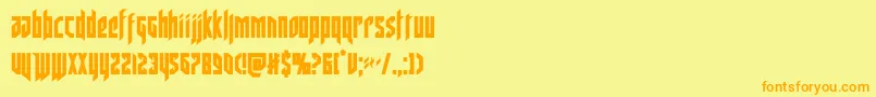 deathsheadcond Font – Orange Fonts on Yellow Background