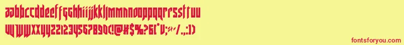フォントdeathsheadcond – 赤い文字の黄色い背景