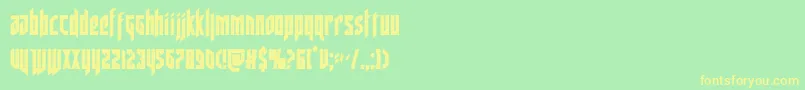 deathsheadcond Font – Yellow Fonts on Green Background