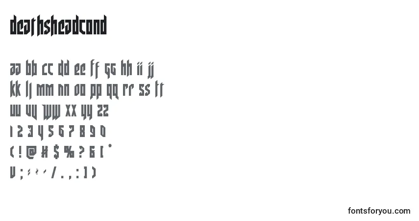 Schriftart Deathsheadcond (124687) – Alphabet, Zahlen, spezielle Symbole