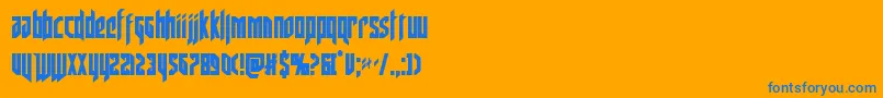 deathsheadcond Font – Blue Fonts on Orange Background