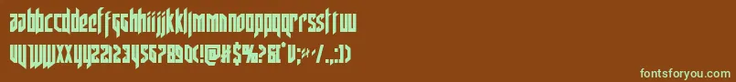 deathsheadcond Font – Green Fonts on Brown Background