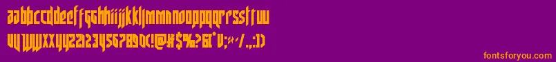 フォントdeathsheadcond – 紫色の背景にオレンジのフォント
