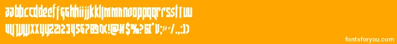 deathsheadcond-Schriftart – Weiße Schriften auf orangefarbenem Hintergrund