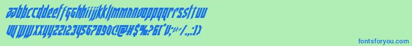deathsheadcondital Font – Blue Fonts on Green Background