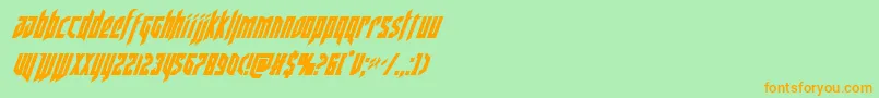 deathsheadcondital Font – Orange Fonts on Green Background