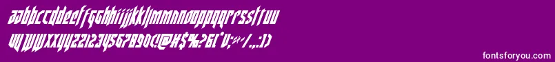 フォントdeathsheadcondital – 紫の背景に白い文字