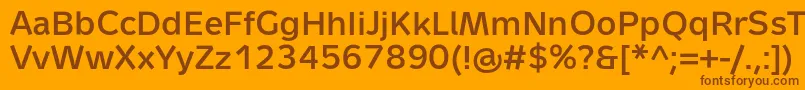 MetronLightProBold Font – Brown Fonts on Orange Background