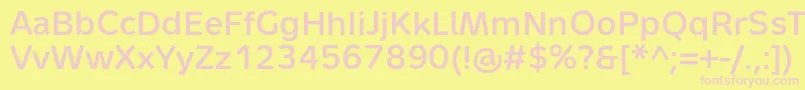MetronLightProBold Font – Pink Fonts on Yellow Background