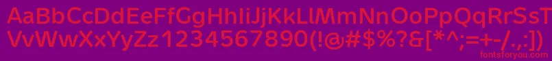 MetronLightProBold Font – Red Fonts on Purple Background