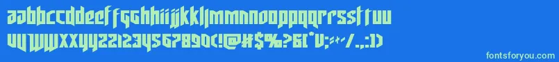 deathsheadexpand Font – Green Fonts on Blue Background