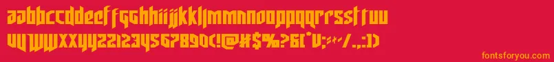 フォントdeathsheadexpand – 赤い背景にオレンジの文字