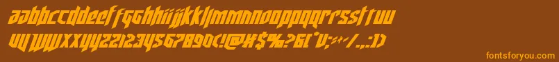 deathsheadexpandital Font – Orange Fonts on Brown Background