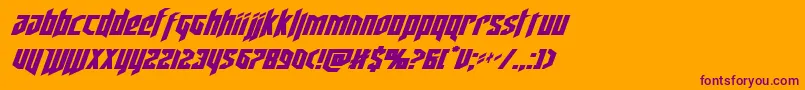 deathsheadexpandital Font – Purple Fonts on Orange Background