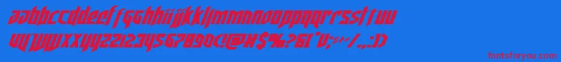 deathsheadexpandital Font – Red Fonts on Blue Background