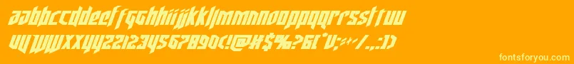 deathsheadexpandital-Schriftart – Gelbe Schriften auf orangefarbenem Hintergrund
