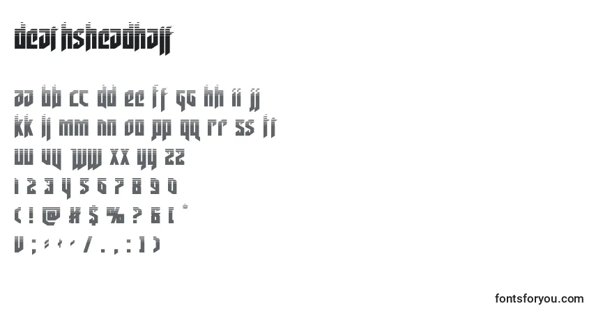 A fonte Deathsheadhalf – alfabeto, números, caracteres especiais
