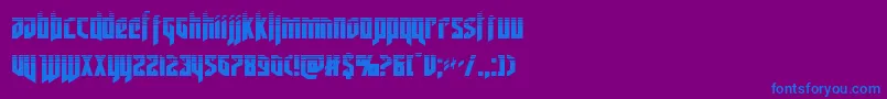 deathsheadhalf-Schriftart – Blaue Schriften auf violettem Hintergrund