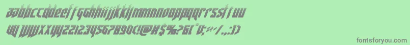 フォントdeathsheadhalfital – 緑の背景に灰色の文字