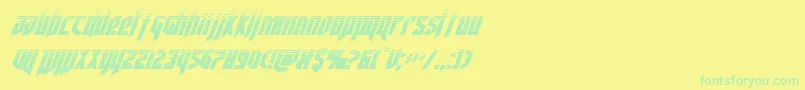 deathsheadhalfital-Schriftart – Grüne Schriften auf gelbem Hintergrund