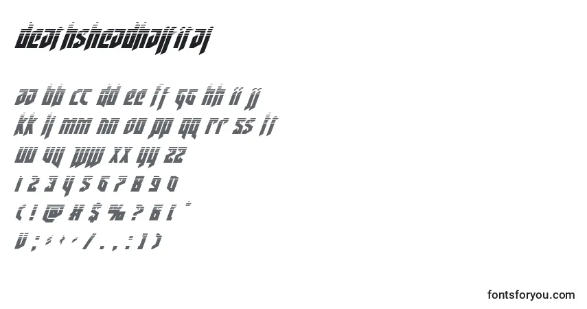 Шрифт Deathsheadhalfital (124697) – алфавит, цифры, специальные символы
