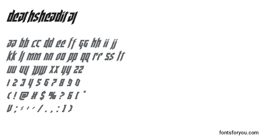 Fuente Deathsheadital - alfabeto, números, caracteres especiales