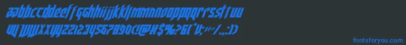 deathsheadital Font – Blue Fonts on Black Background