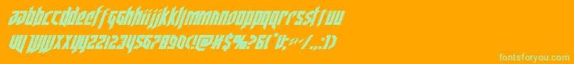 deathsheadital Font – Green Fonts on Orange Background