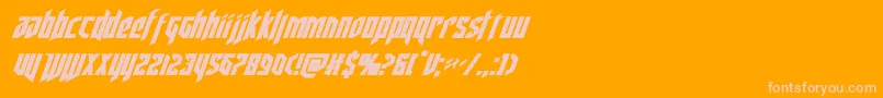 deathsheadital Font – Pink Fonts on Orange Background