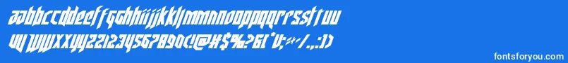 フォントdeathsheadital – 青い背景に白い文字