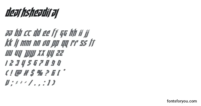 A fonte Deathsheadital (124699) – alfabeto, números, caracteres especiais
