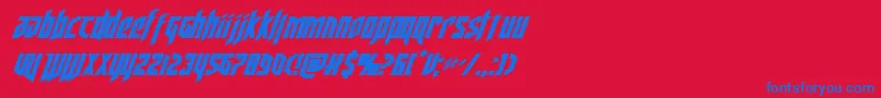 deathsheadital Font – Blue Fonts on Red Background