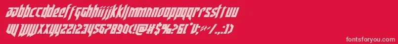 deathsheadital Font – Pink Fonts on Red Background