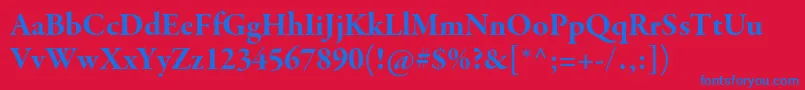 GaramondpremrproBdsubh Font – Blue Fonts on Red Background