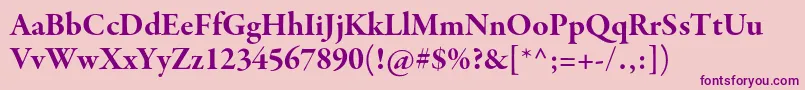 GaramondpremrproBdsubh Font – Purple Fonts on Pink Background
