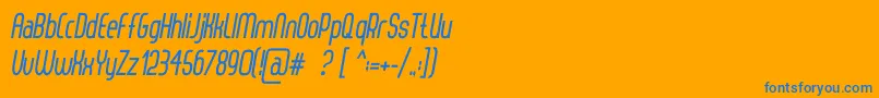 ThorupSansBoldItalic Font – Blue Fonts on Orange Background