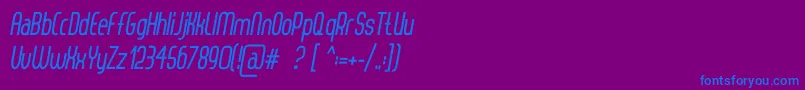 フォントThorupSansBoldItalic – 紫色の背景に青い文字