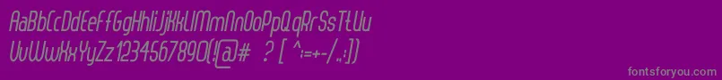 フォントThorupSansBoldItalic – 紫の背景に灰色の文字